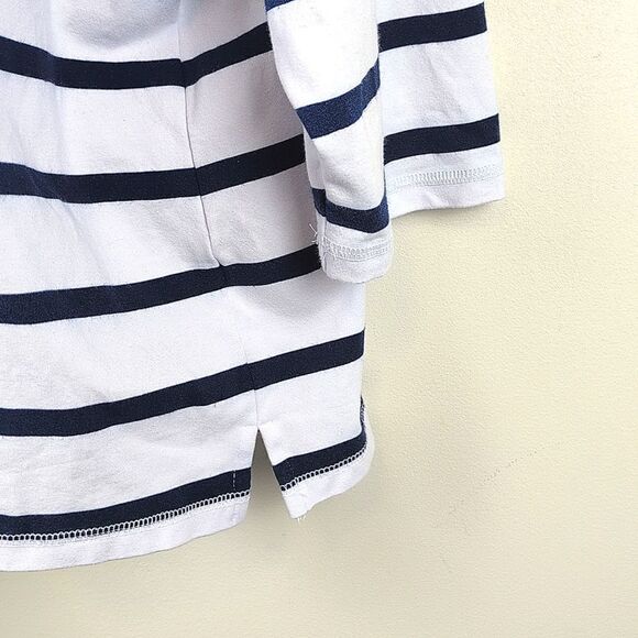 T By Talbots 3/4 Sleeve 1/2 Zip Pullover Plus Size Top In Tropic Stripe Size 3X - Picture 5 of 10